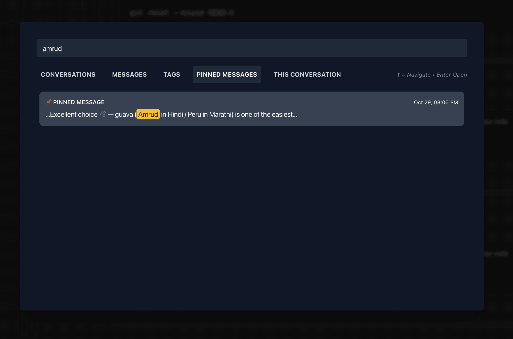 Spotlight Search Pinned